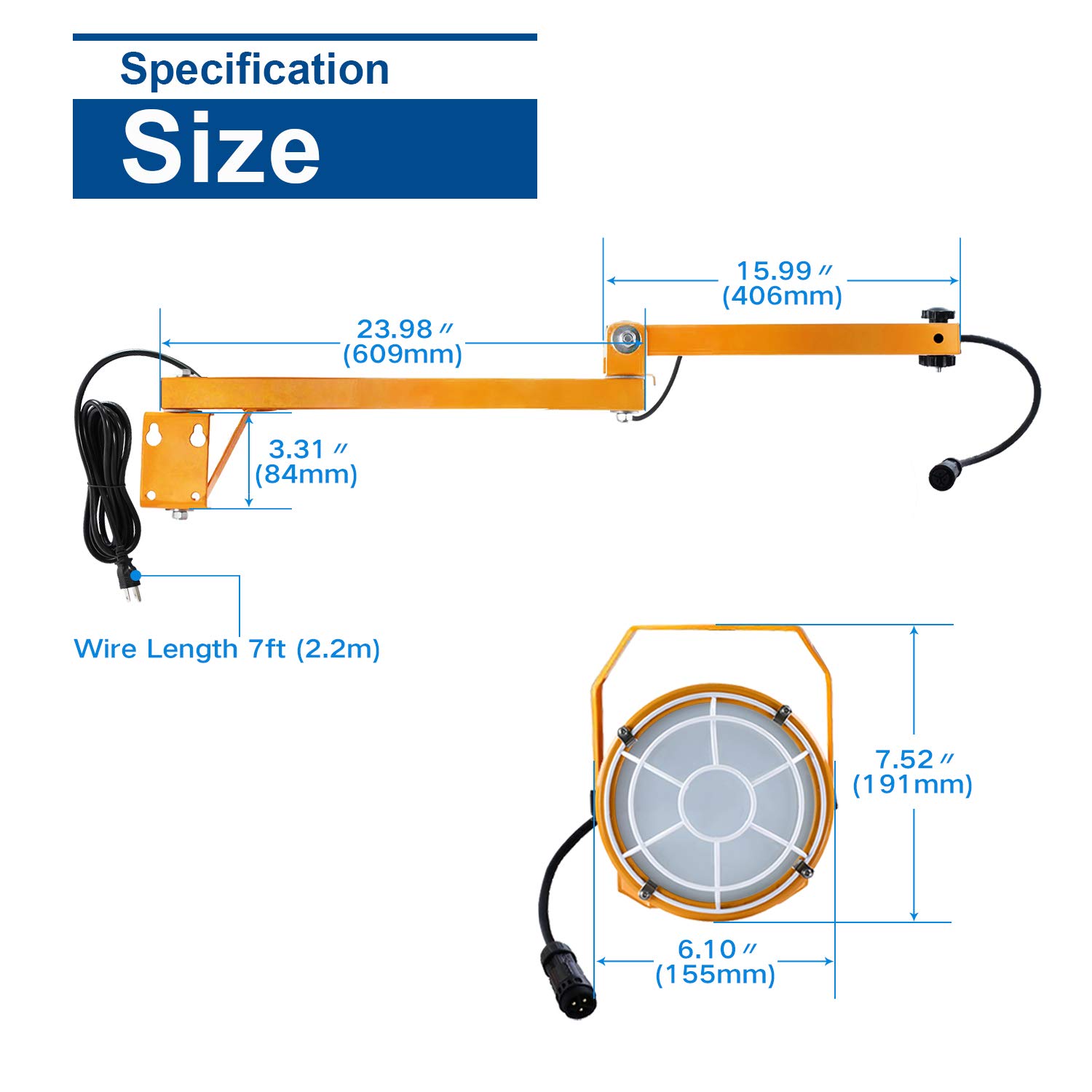 Lawind LED Dock Light with Swing Arm,Loading Dock Mounting Arm Heavy