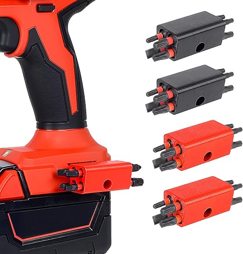 8-Slot Magnetic Bit Holder Compatible with Milwaukee M18 Drill, 4 Pack | Holds 8 driver bits securely with retention clips; double-sided mounting provides quick access for left- or right-hand use