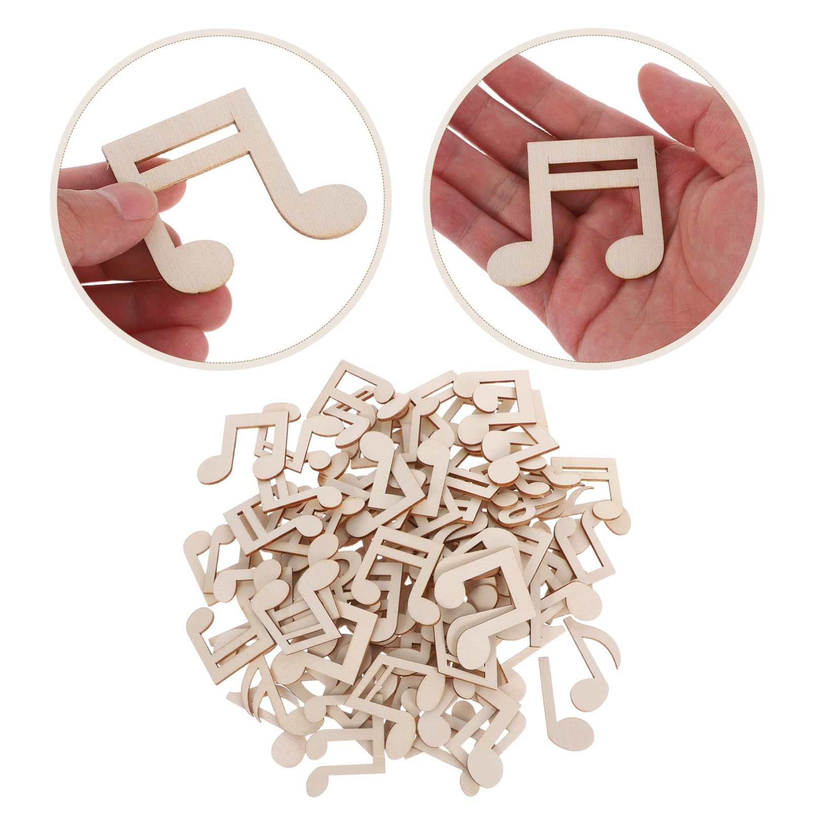 Figuras de Notas Musicales de Madera sin Pintar y Suaves para Manualidades Infantiles Decoración Colgante DIY Material Natural para Graffiti y Proyectos Creativos