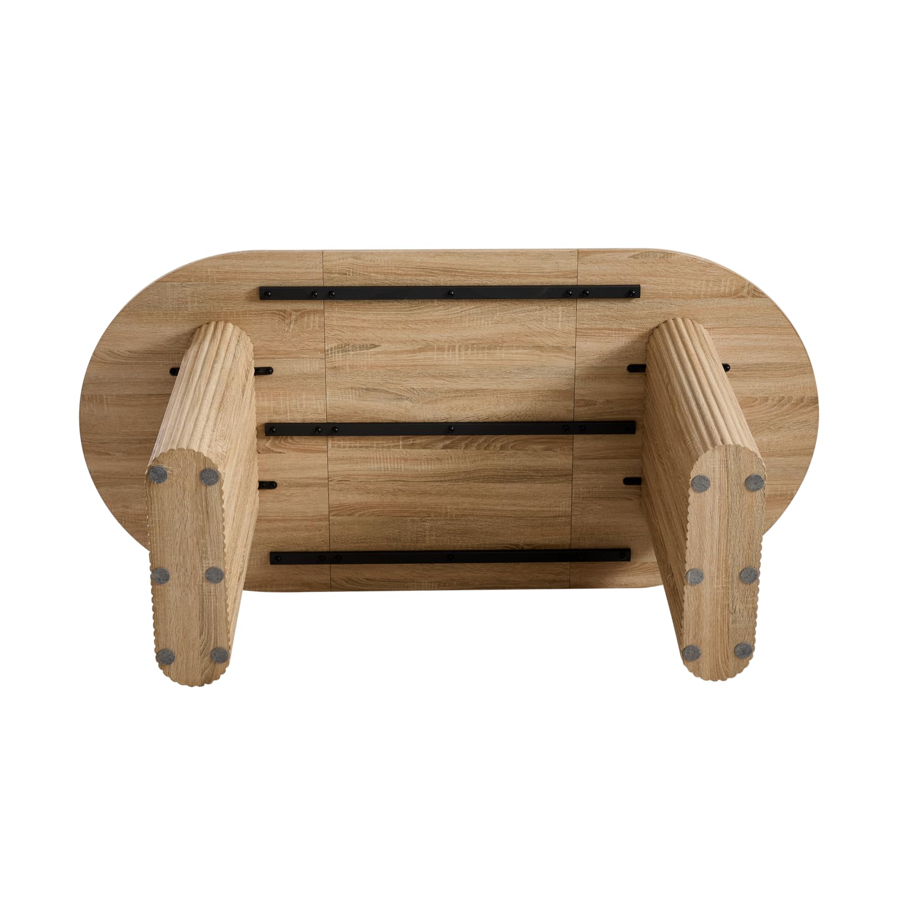 GrandCA HOME Table à Manger Ovale en Bois, Table de Cuisine Moderne de 180 CM, Grand Bureau en MDF pour 6 à 8 Personnes (Marron Clair)