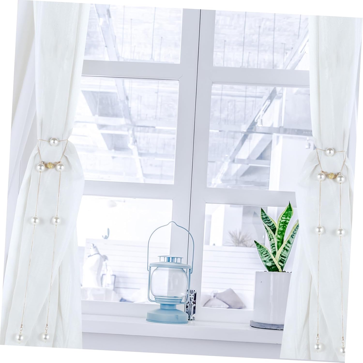 Amosfun 6pcs Adjustable Curtain Ropes Tieback Hooks Wall Mount Curtain Attachments