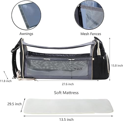 Miniatura 6 de QYunChen Mochila para pañales Negro - Mochila