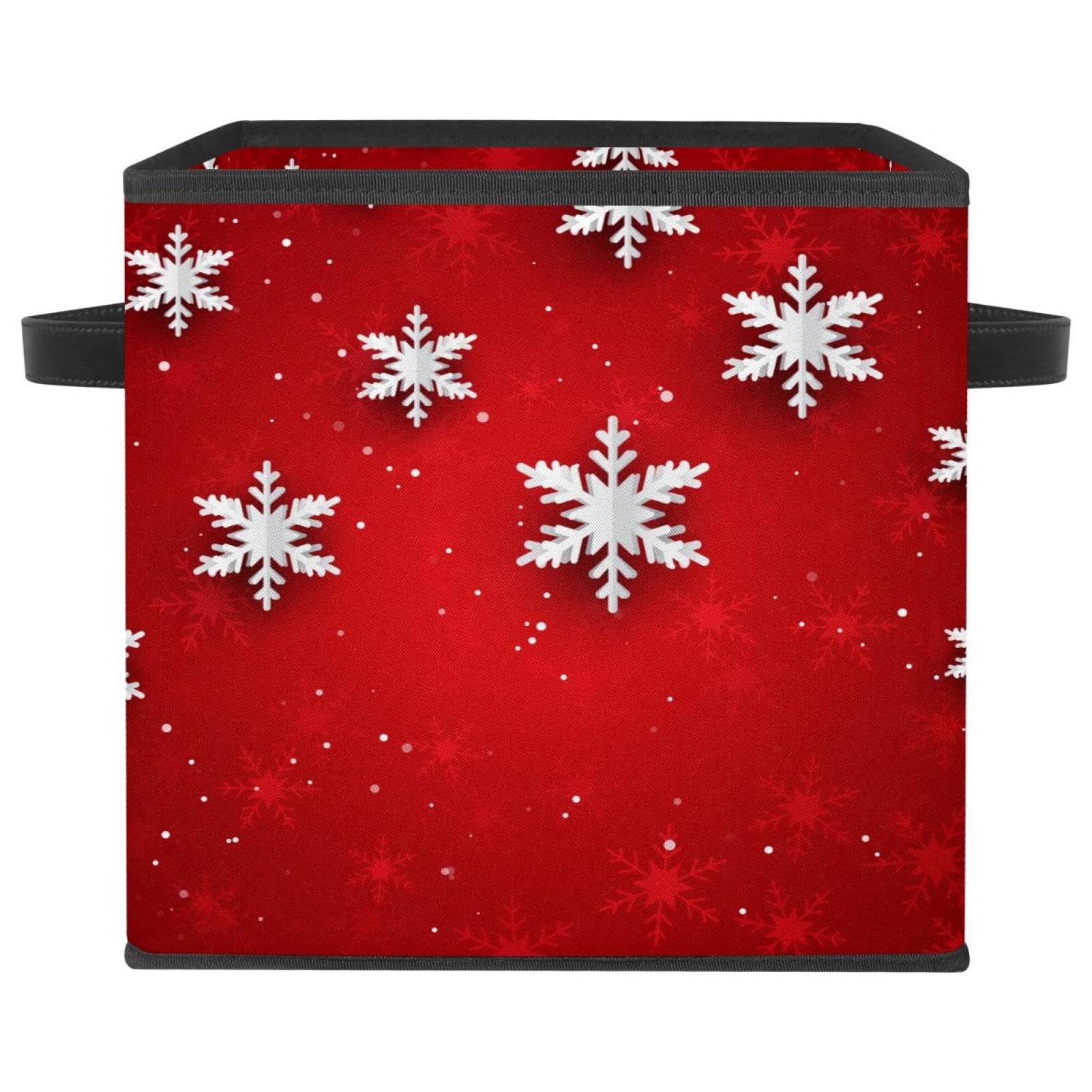 Boîte de rangement en tissu pour jouets : panier pliable rouge Noël contre le désordre