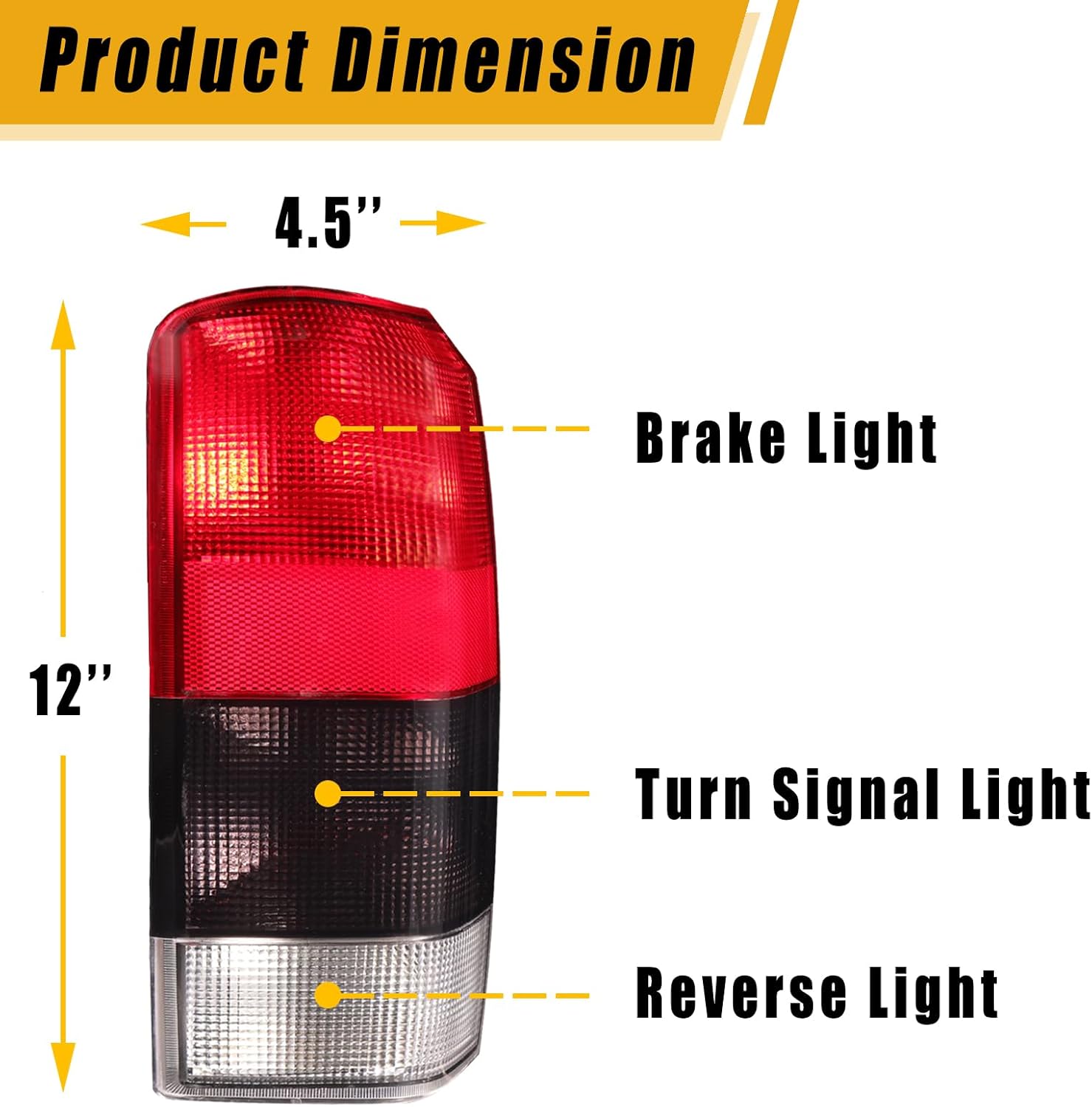 Boine Tail Light Compatible With 1997 1998 1999 2000 2001 Jeep Cherokee Limited SE Sport XJ XJ Chassis Driver and Passenger Side Rear Light Brake Lamps 4897398AA 4897399AA (Red & Black)