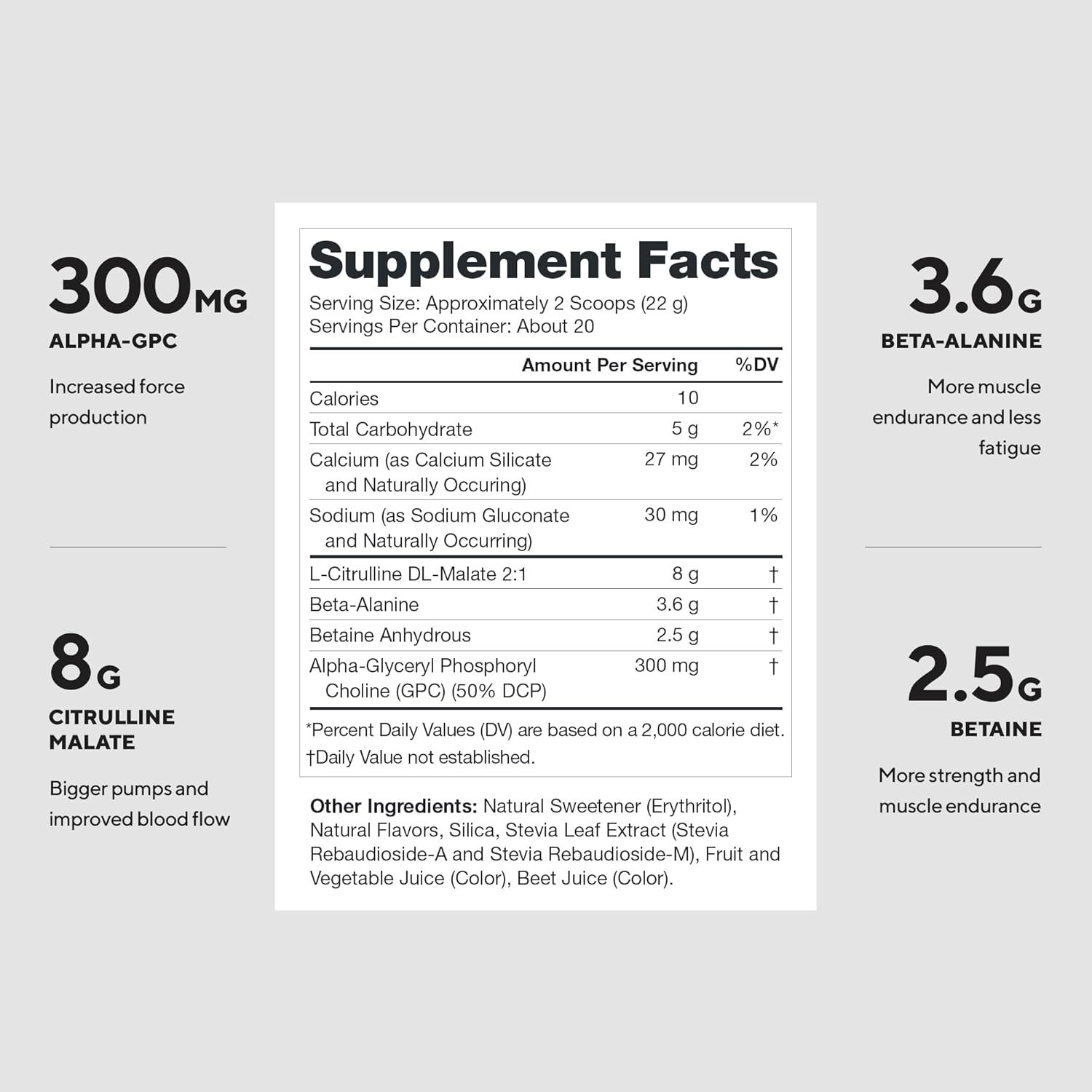 LEGION Pulse Pre Workout Supplement - All Natural Nitric Oxide Preworkout Drink Creatine Free Naturally Sweetened Beta Alanine Citrulline Alpha GPC - Caffeine Free Strawberry Kiwi Pre Workout Powder