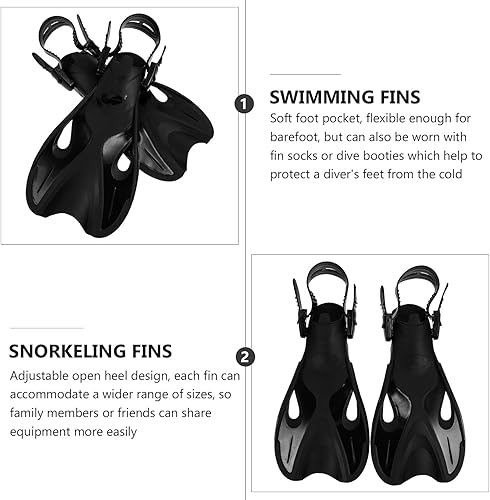 Miniatura 6 de VANZACK Aletas de natación cortas ajustables para TPR Open Toe Snorkeling Aletas Cómodo Entrenamiento Natación Regazo para