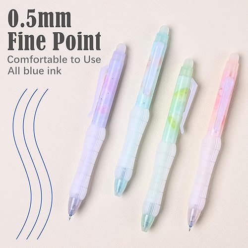 Miniatura 5 de BAYTORY 12 bolígrafos de gel retráctiles borrables de 0.020 in, bolígrafos de tinta azul con borrador, agarre cómodo y escritura suave para