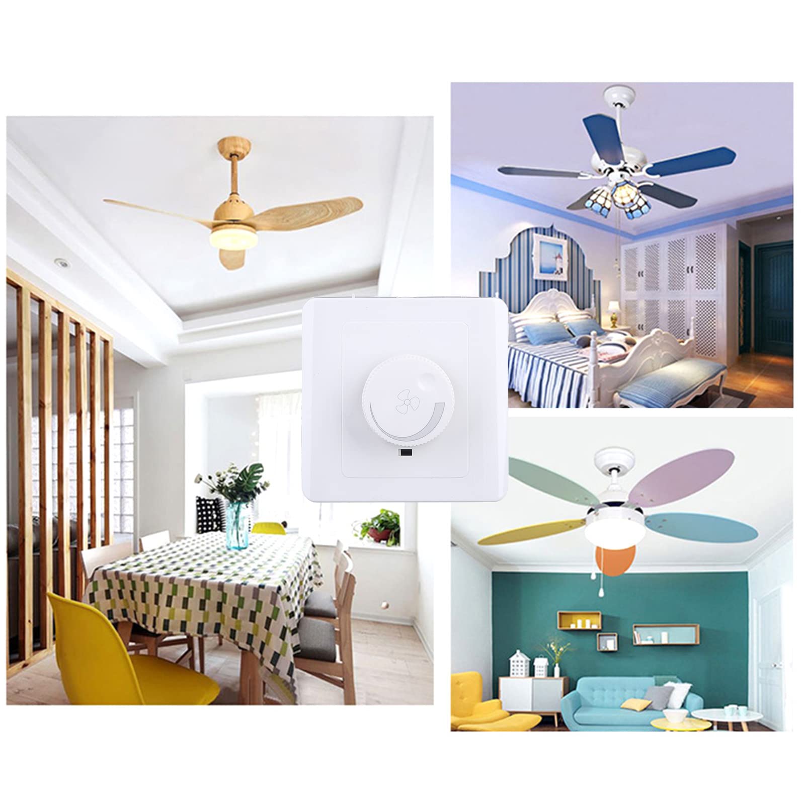 KANGQL Wall Switch, 86 Type Ceiling Fan Adjustment Stepless Speed Controller Wall 220V