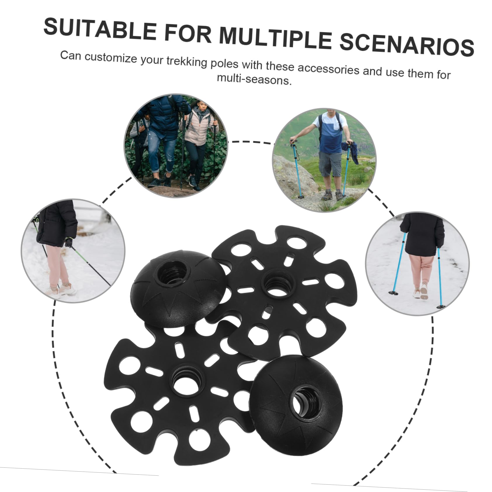 Toddmomy 4 pièces Embouts Bâtons Trekking et Durable Protection Antidérapante pour Randonnée Multi Accessoires Remplacement Compatibles Majorité des Bâtons de Marche