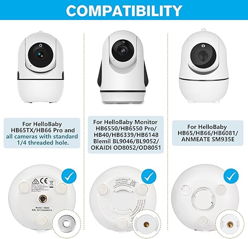 Miniatura 2 de Soporte ajustable para monitor de bebé para HelloBaby HB65/HB40/HB6550/HB6560/HB66/HB6339/HB6550 Pro, ANMEATE SM935E, soporte de pared universal