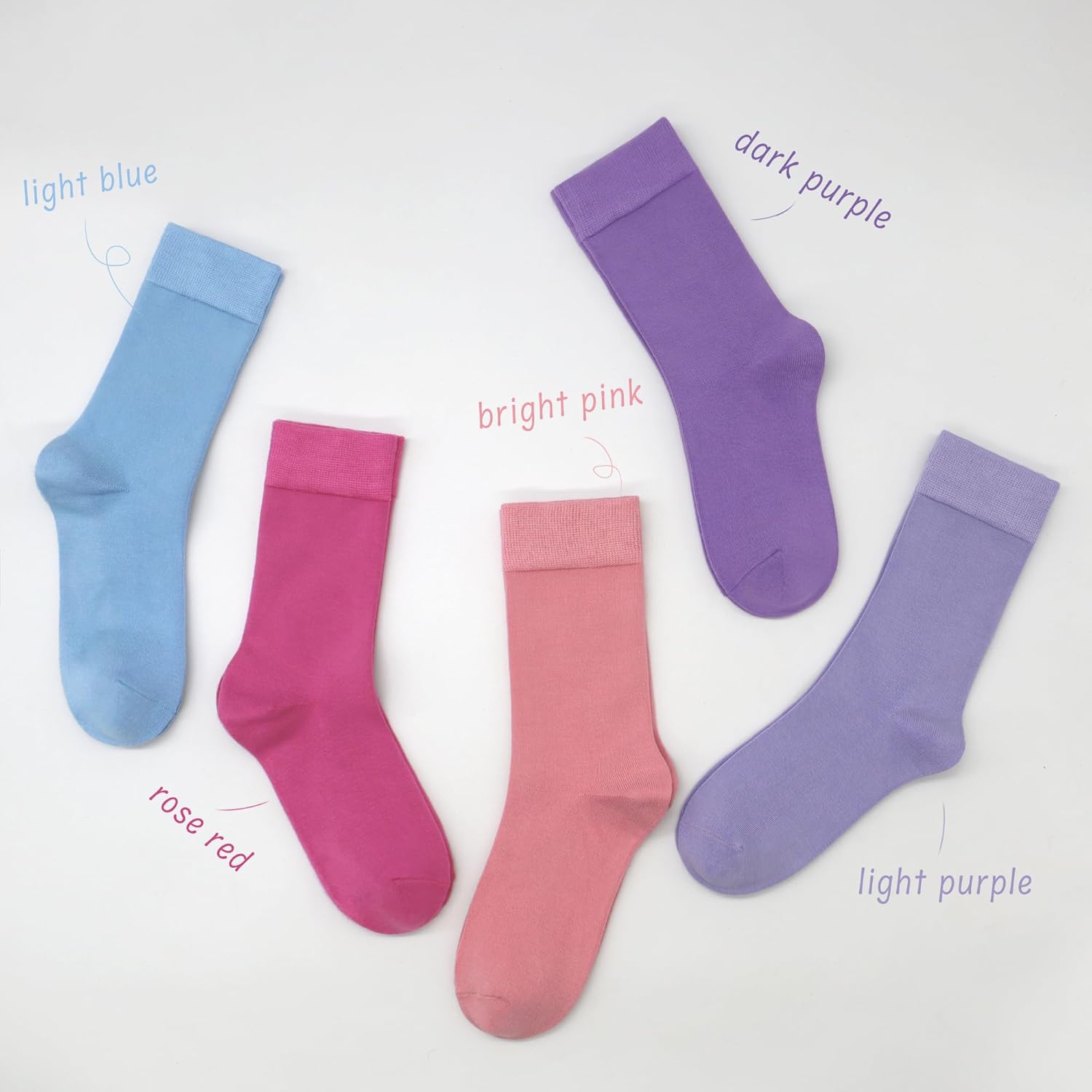 SERISIMPLE Viscose Bamboo Kids Crew Socks School Anti Odor Socks for Boys Girls Uniform Light Weight Flat Seam Socks 5 Pairs - Image 5