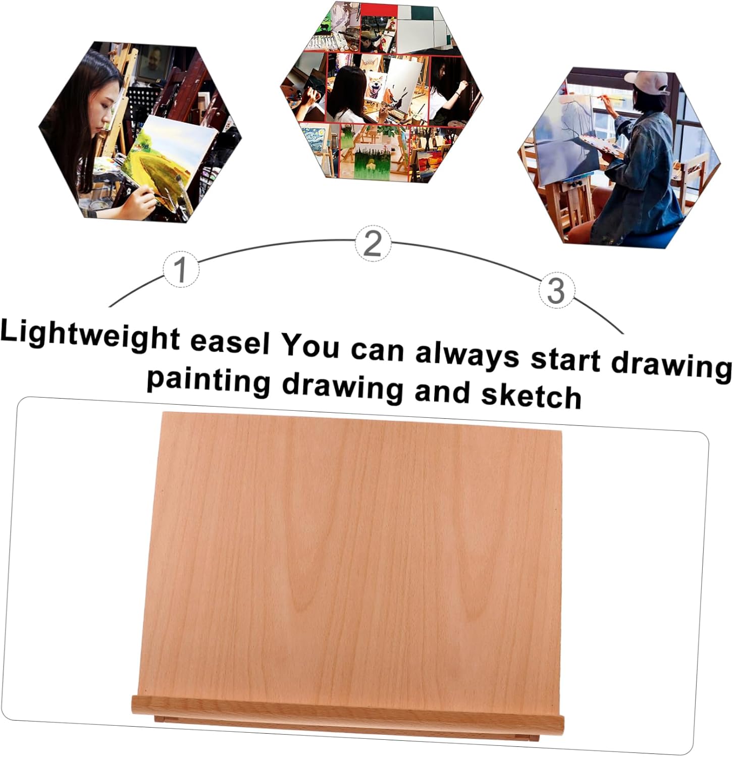Wooden Desktop Easel for Students and Beginners, Adjustable Sketching Board | Lightweight, Easy to Carry, Smooth Feel, Versatile for Home Sketching, Elegant Appearance, 4K Size