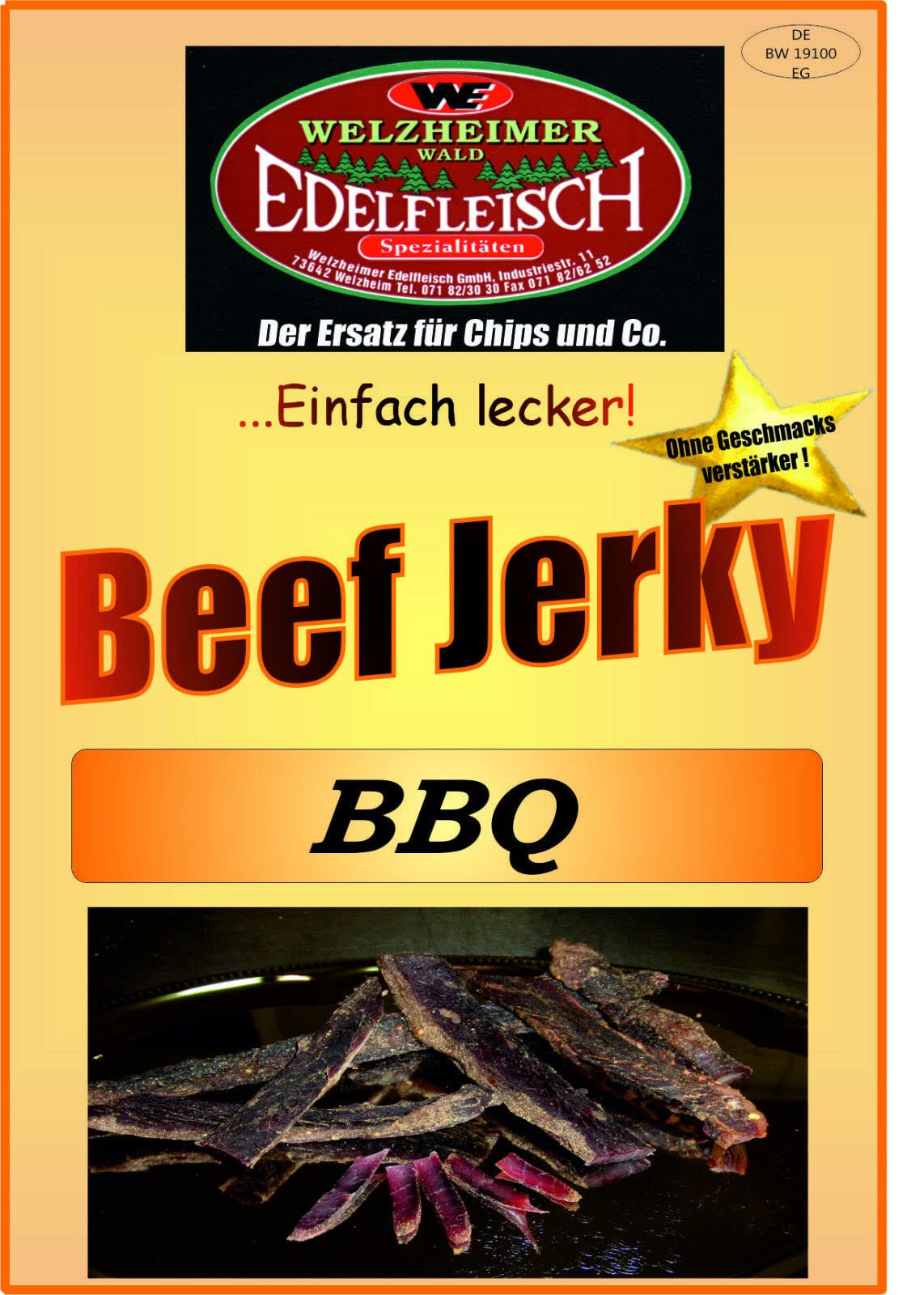 Edelfleisch Beef Jerky 10x100 Gramm 10 Sorten Biltong geschnitten