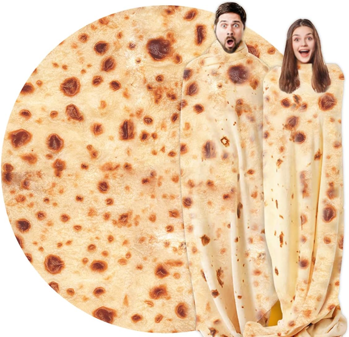 Couverture Burritos Douillette - Grande Taille Double Face En Flanelle - Idéale Pour Canapé, Pique-nique, Plage - 12