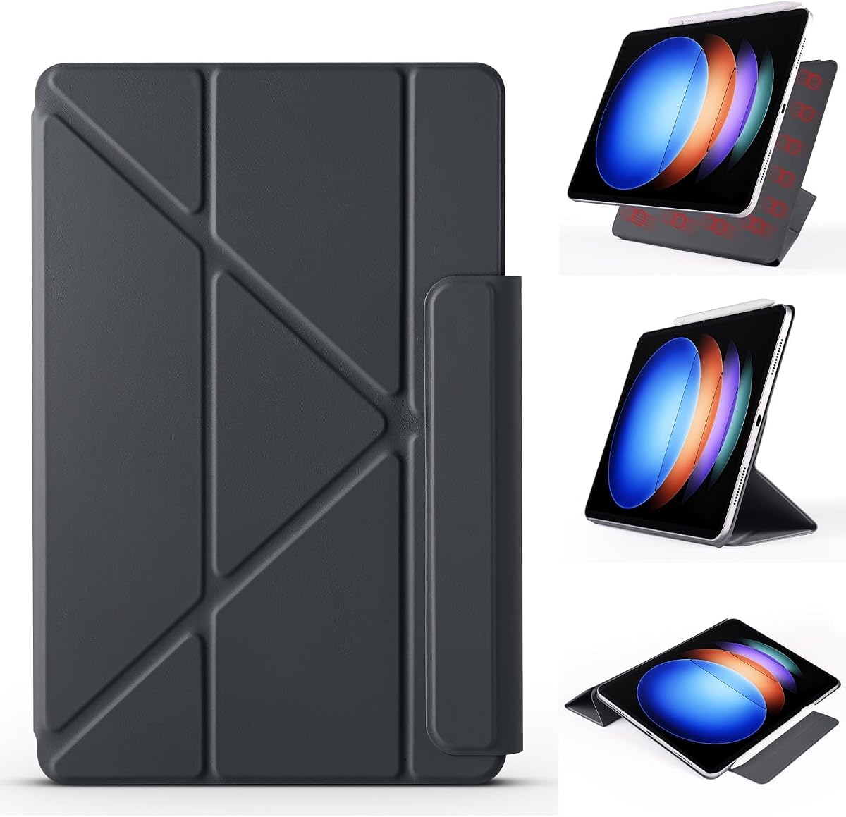 Compatible with Xiaomi Pad 6/6 Pro 11 inchMagnetic Case,Powerful Magnetic Attachment,Slim Trifold Stand Case Tablet Cover Supports Pencil,Auto Wake/Sleep(Black)