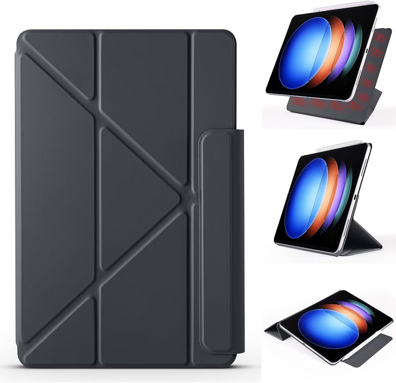 Compatible with Xiaomi Pad 6/6 Pro 11 inchMagnetic Case,Powerful Magnetic Attachment,Slim Trifold Stand Case Tablet Cover Supports Pencil,Auto Wake/Sleep(Black)