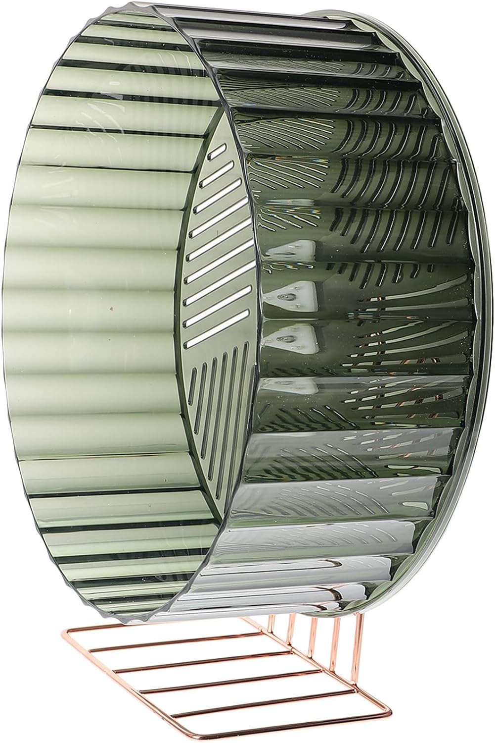 HOMSFOU Silent Large Hamster Exercise Wheel with Gold Metal Stand, Non-Toxic Green Chinchilla and Small Animal Running for Cage Rats, Gerbils, Hedgehogs, and Dwarf Pets