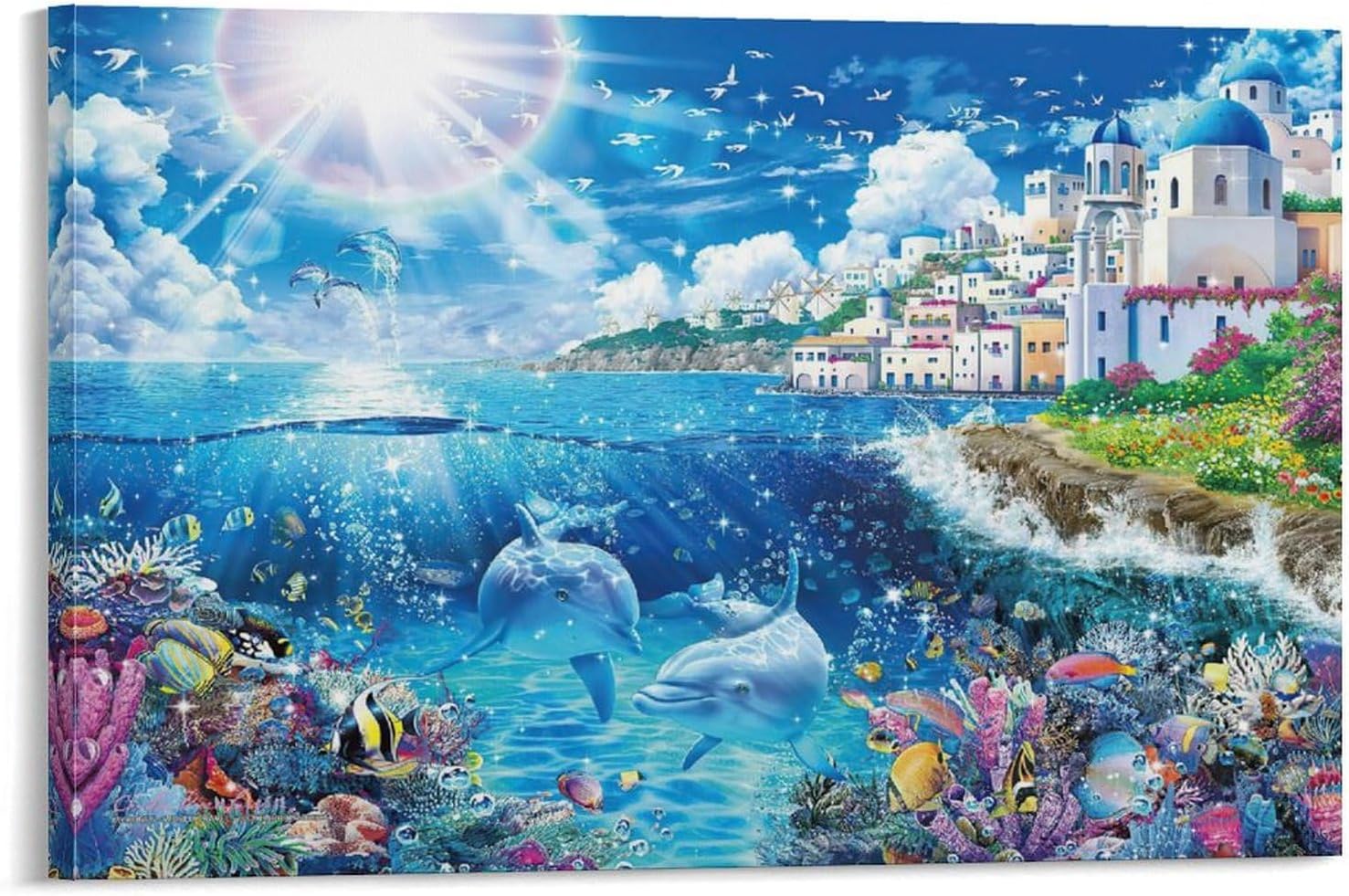 No.226フレーム付きキャンバスアート 風景画 アートポスター 海の絵画