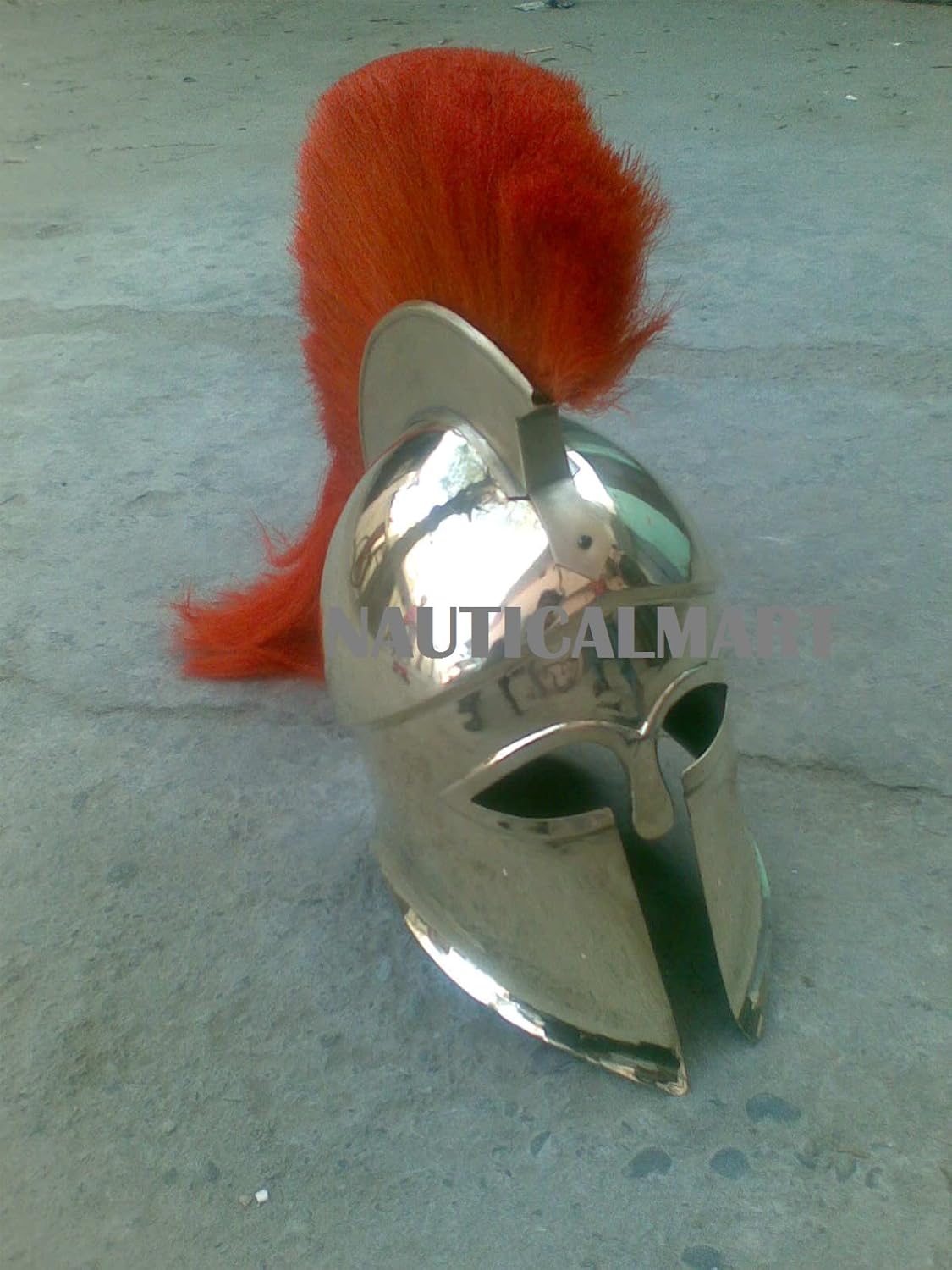 Medieval Corinthian Helmet with Red Plume by Nauticalmart