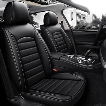 Full Set Car Seat Covers Fit for Mercedes W124 W245 W212 W169 Ml W163 W246 Ml W164 Cla Gla W639, Leather Cars Front Seat Covers Nonslip Interior Accessories,A/Black