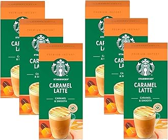 Starbucks Caramel Latte Premium Instant Coffee, 5 Sachets, (Pack of 6, Total 30 Sachets)
