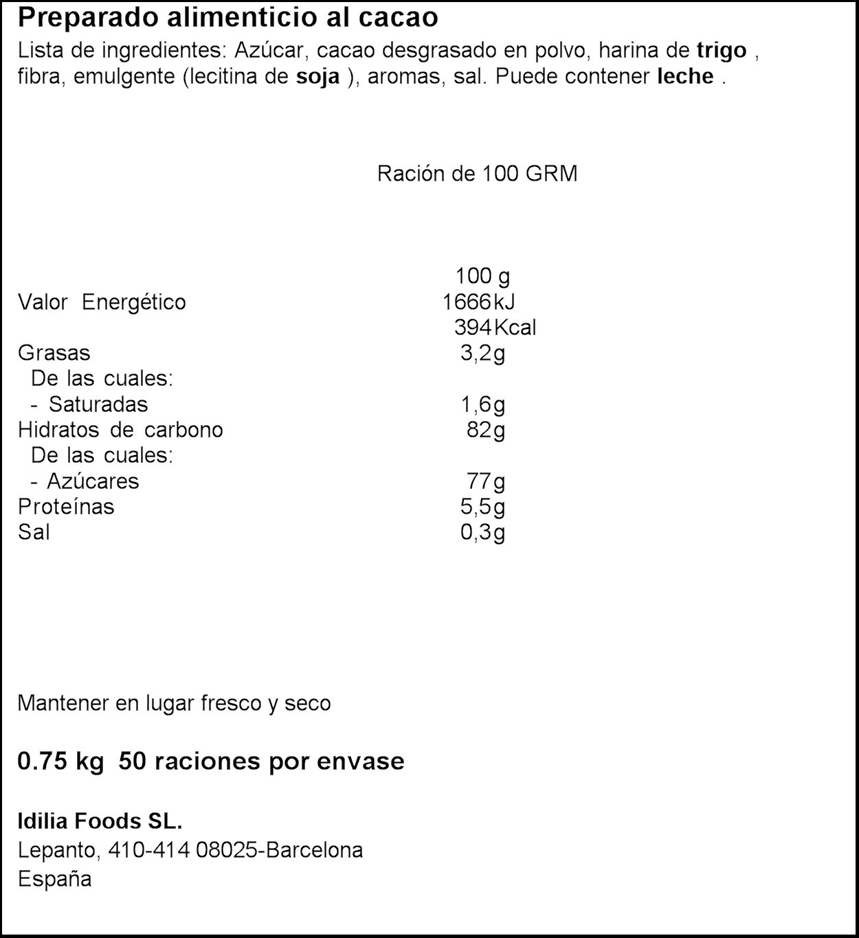 Colacao Turbo 750 Grs - Boisson Chocolatée - 53 Portions - Poudre - Pot - Cacao Certifié UTZ - Sans Grumeaux - Chaud ou Froid - 14g par Portion - En Stock