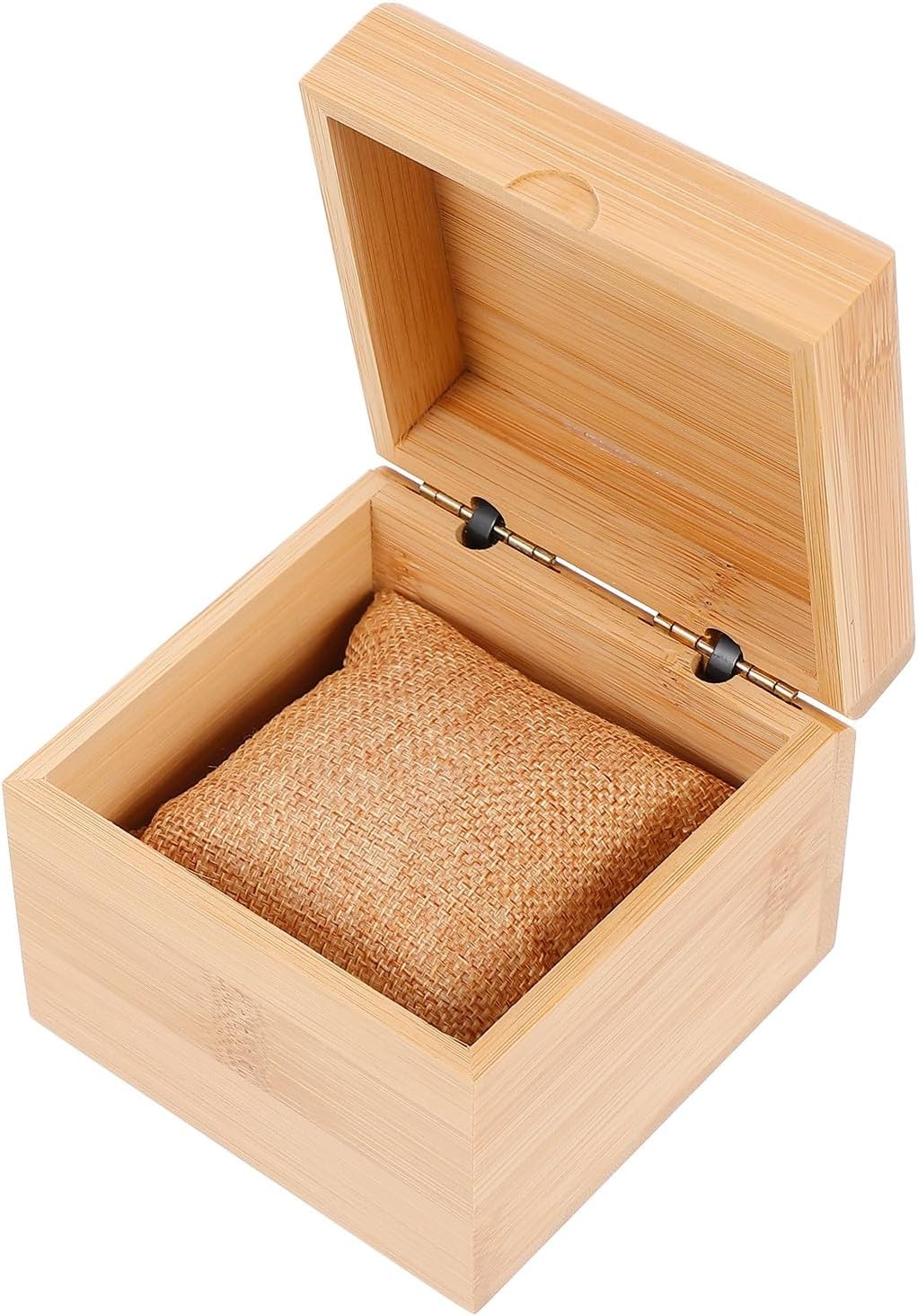 Angoily Wooden Watch Storage Box and Jewelry Packing Case with Material, Single Slot Display Organizer for Men and Women, Portable Watch Container Suitable for Travel and Home Use