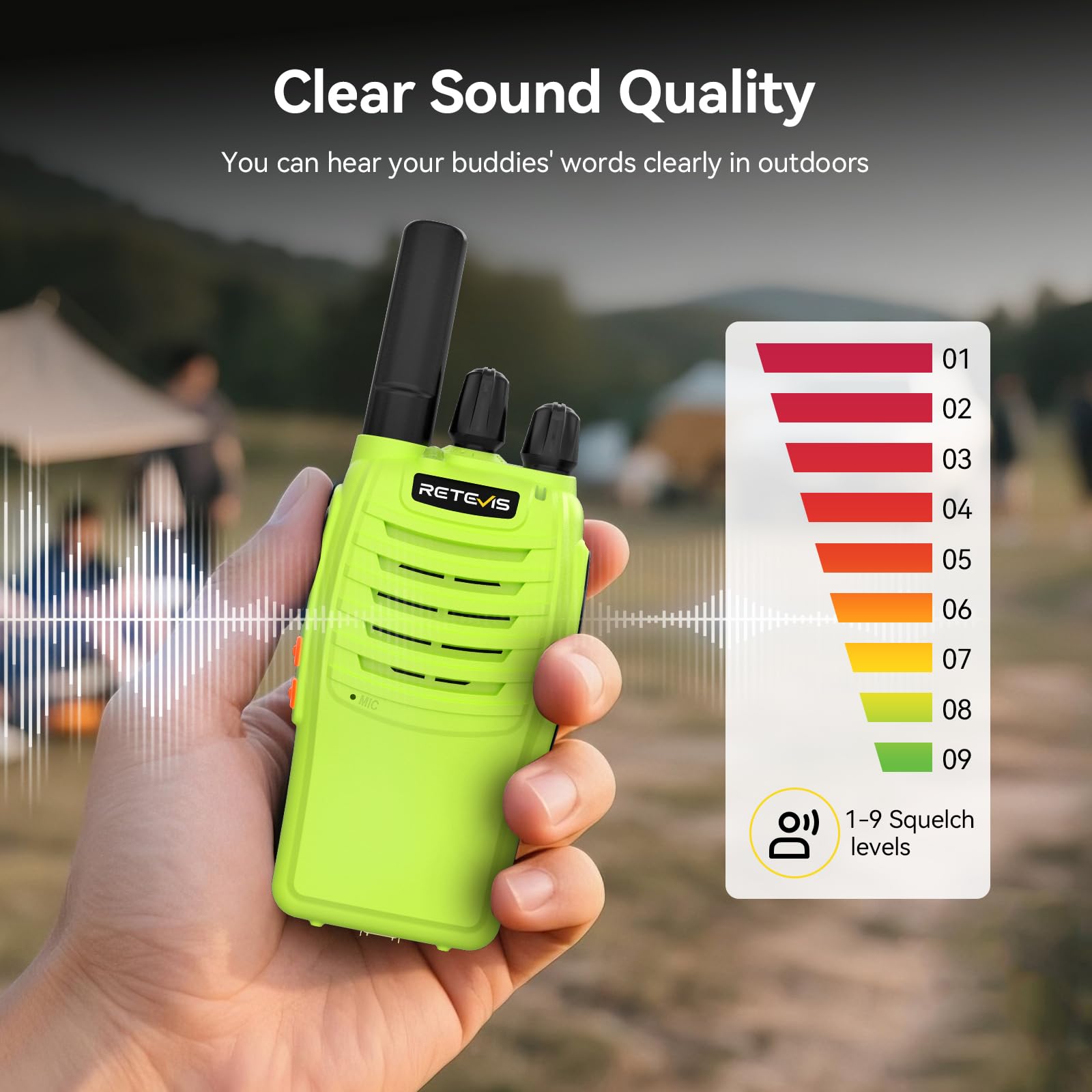 Retevis H777 Walkie Talkie Professionale con Batteria Ricaricabile, VOX, Type-C, Torcia, 1 Coppia