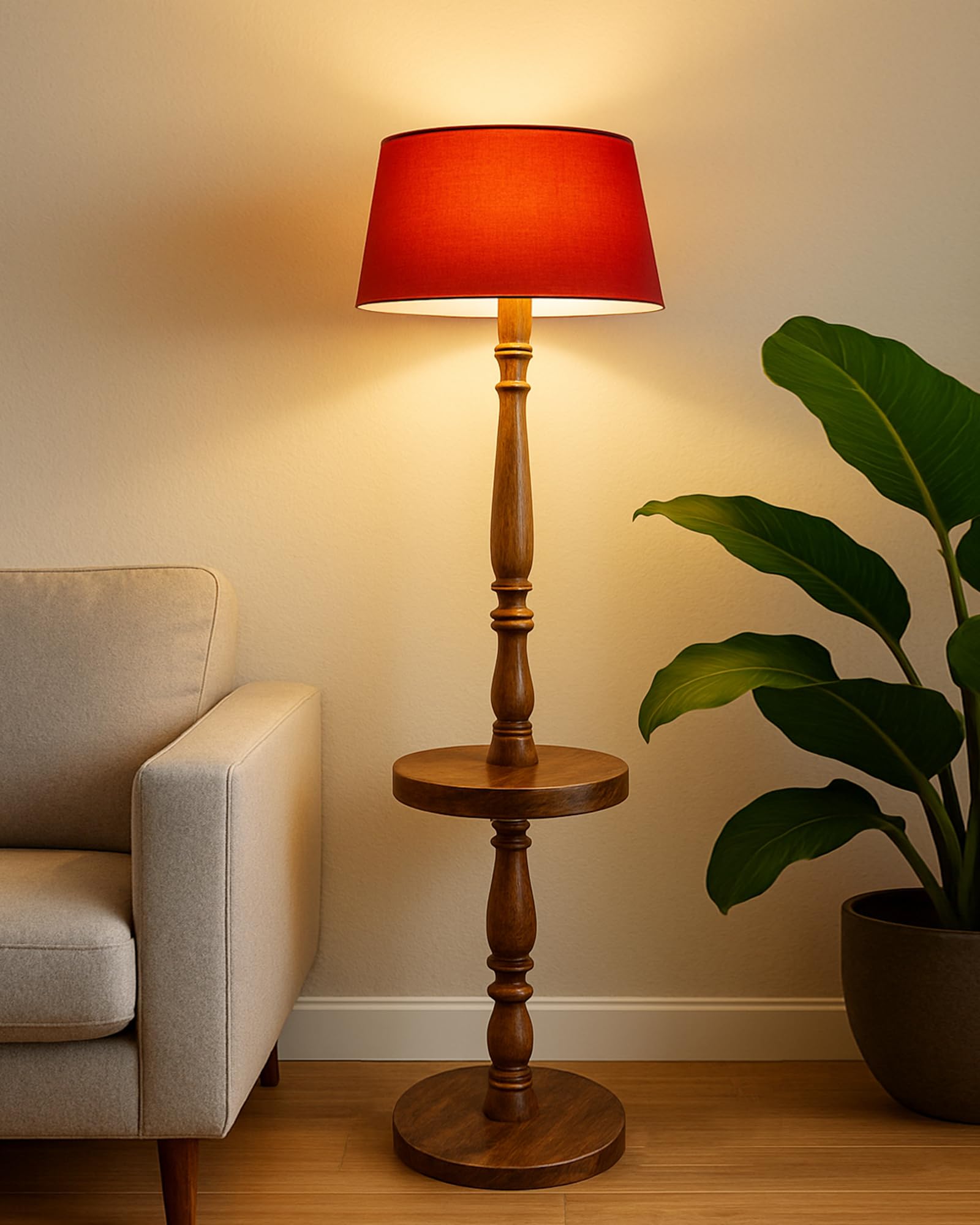 Homesake Industrial Tree Floor Lamp - Golden & Glass -10 Homesake Industrial Tree Floor Lamp - Golden & Glass -10