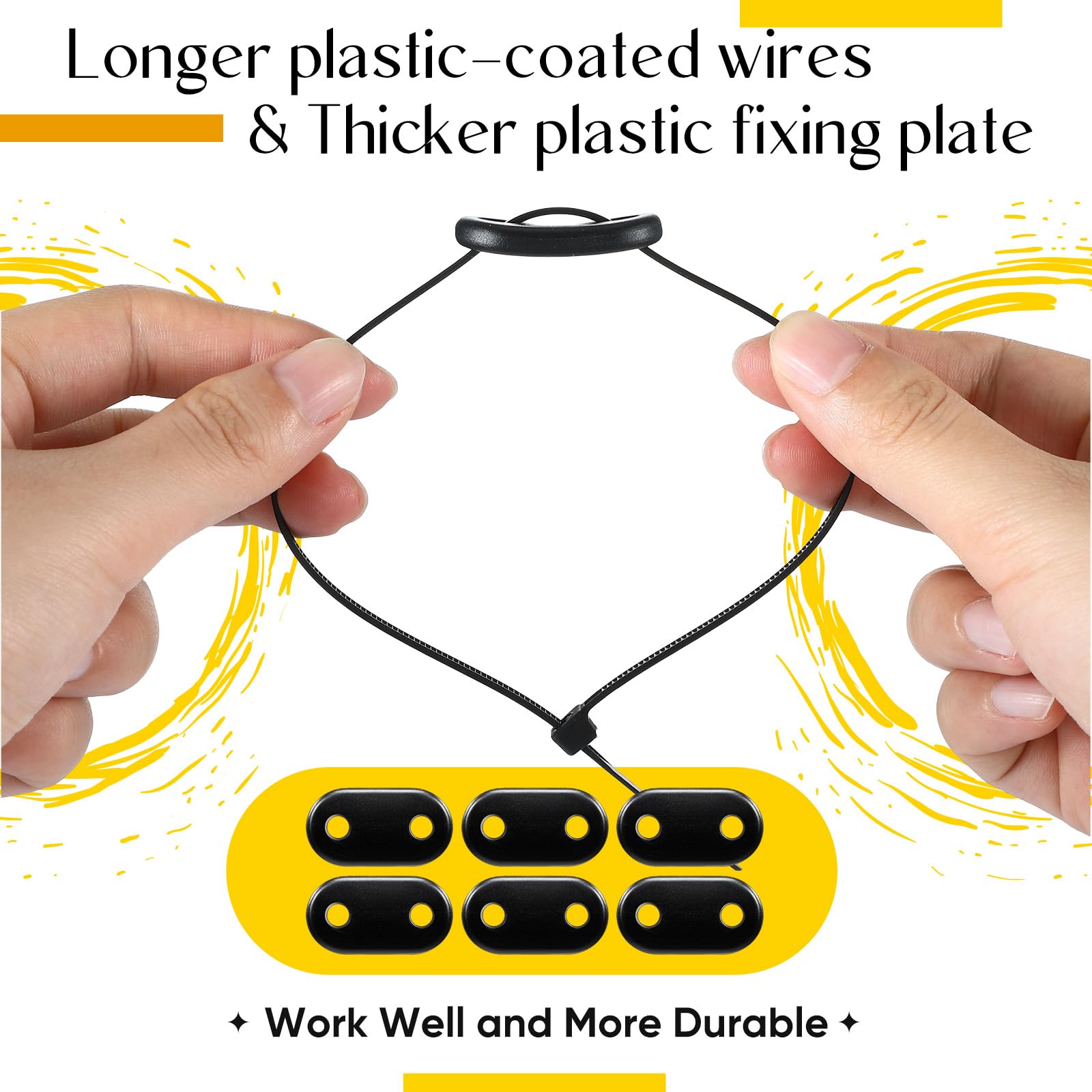 Sinmoe 100 Ensemble Kit de Fixation pour Brise-Vue y Compris les Attaches de Câble et Fixation des Plaques de Montage Kit de Montage en PVC pour Tapis d'Intimité Clôtures de Jardin