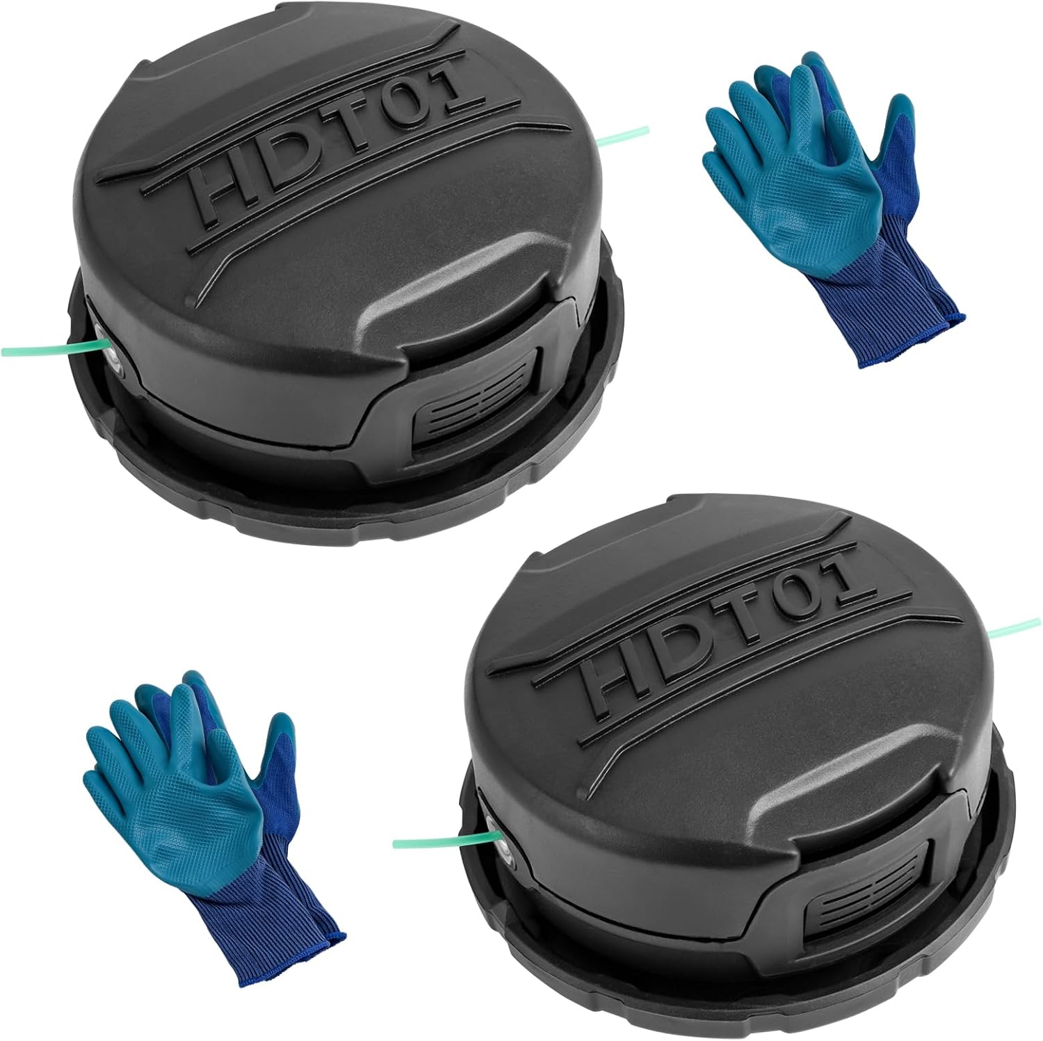 DWO1DT995 Replacement Trimmer Heads with Gloves, Compatible with De Walt DCST920 DCST922 DCST925 DCST970 DCST990 Cordless String Trimmer, Replacement Trimmer Spool Line 0.080" 20Ft, 2PK