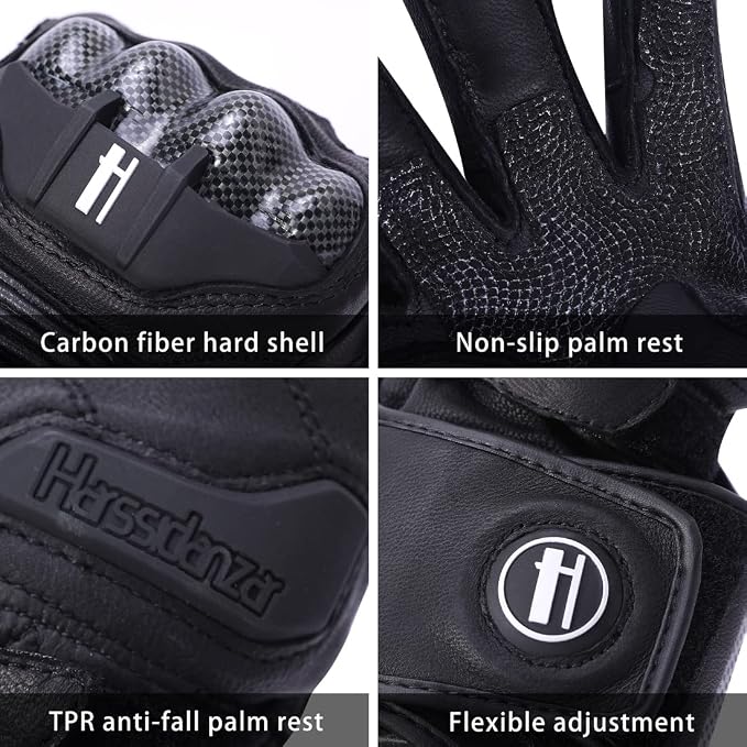 Guantes de cuero para motocicleta unisex Harssidanzar KM045 miniatura 2
