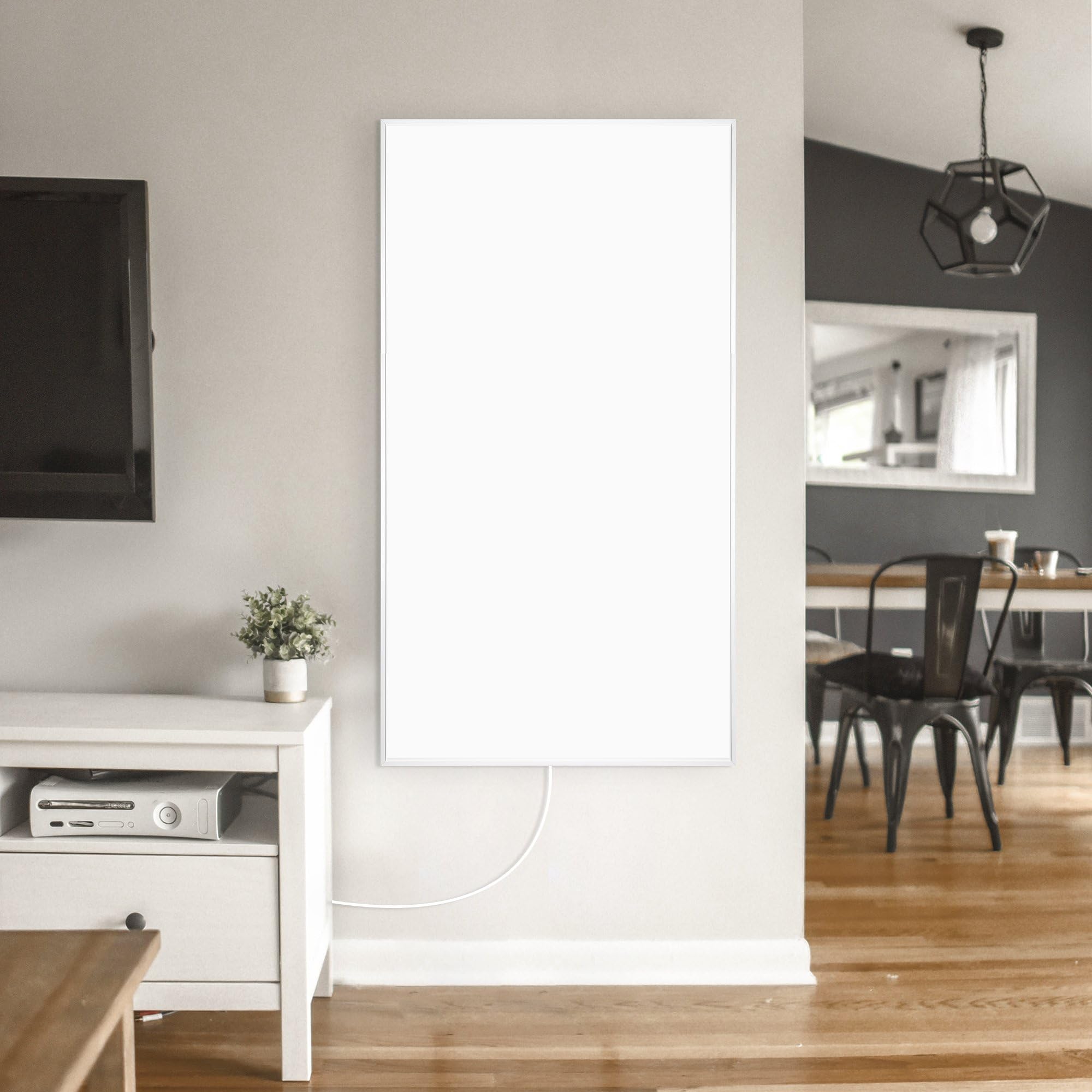 WarmlyYours, pannello radiante elettrico bianco, potenza 800 watt, 60 x 120 cm, montaggio a parete, in alluminio, calore a infrarossi