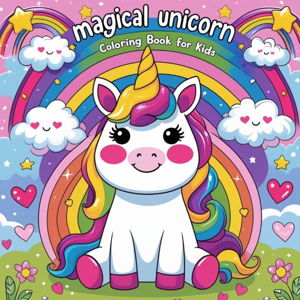 Magical Unicorn Coloring Book for Kids: Unicorn Adventures with 55 Coloring Pages for Kids and Babies Ages 2-6.