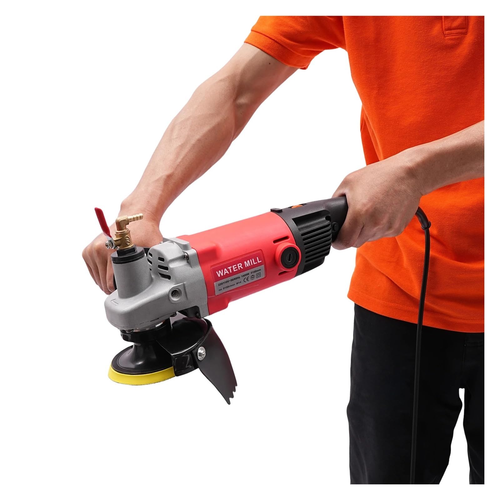 Herramientas Profesionales de Pulido Pulidora húmeda de 1400 W con Velocidad Variable for Piedras, cerámica, Vidrio, baldosas, etc