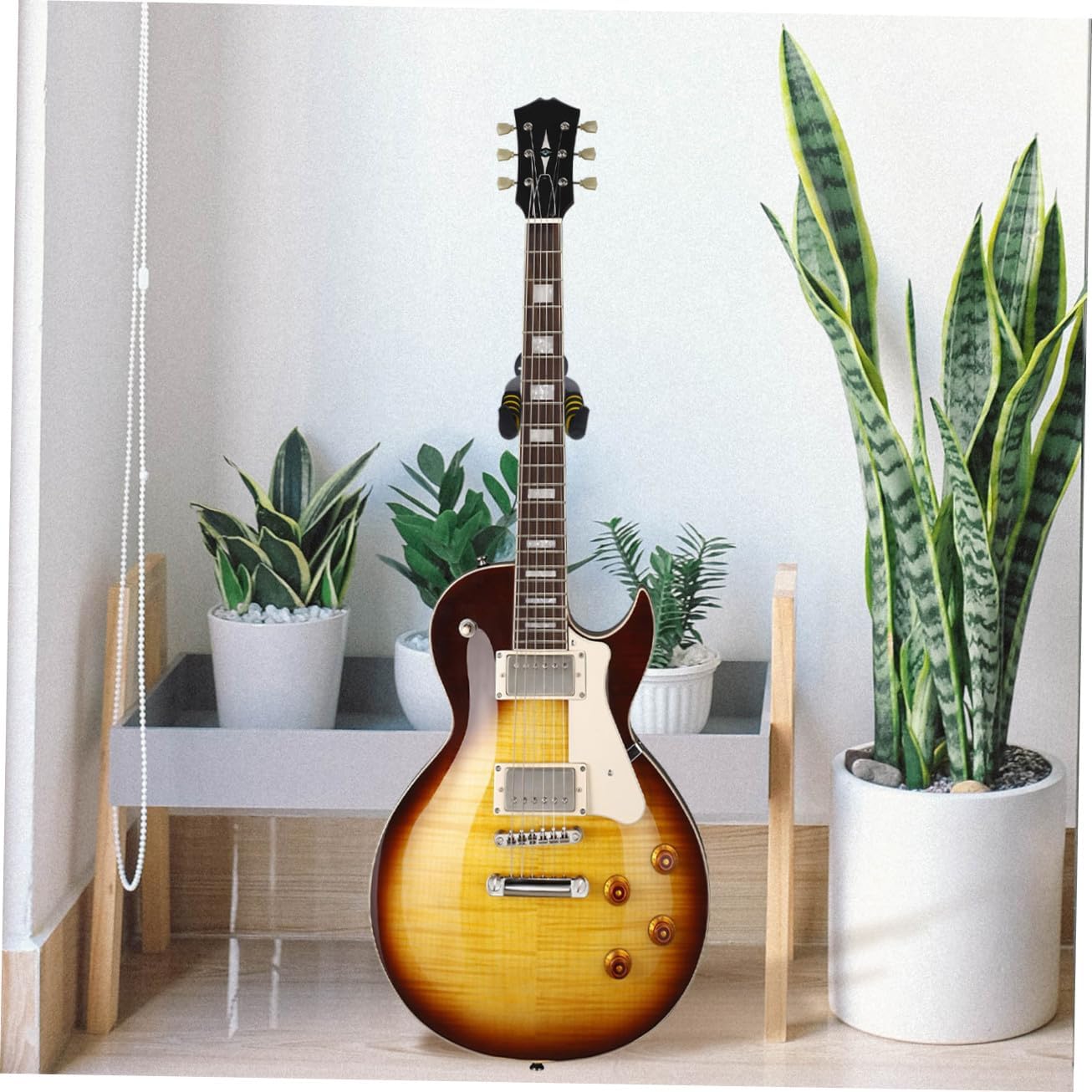 Levemolo 1pc Guitar with Automatic Lock Mechanism Holder for Acoustic Electric Guitars Ukuleles and More Easy to Install Space Saving Design for Home Studio Use image 5