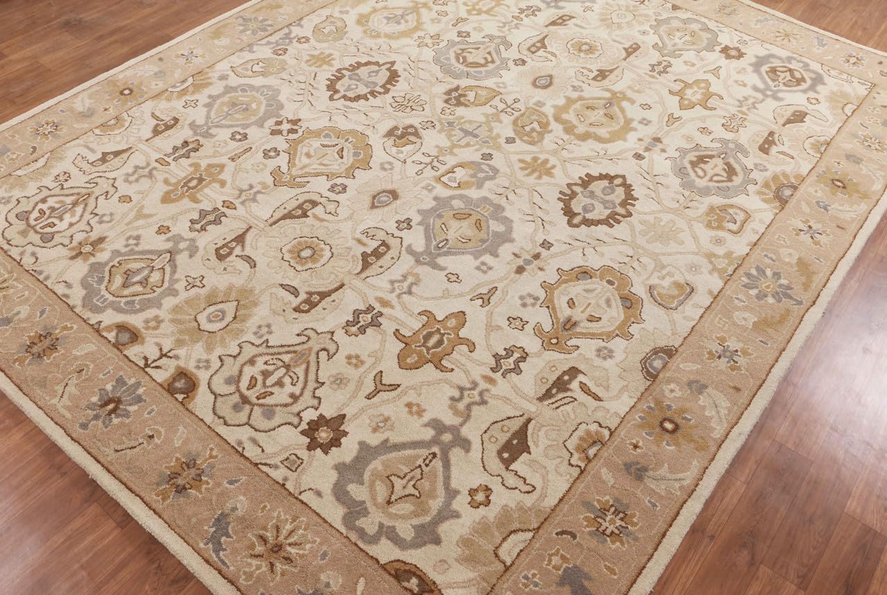 Catherine Handmade Tufted Floral Desing Wool Area Rug and Carpet Living Room