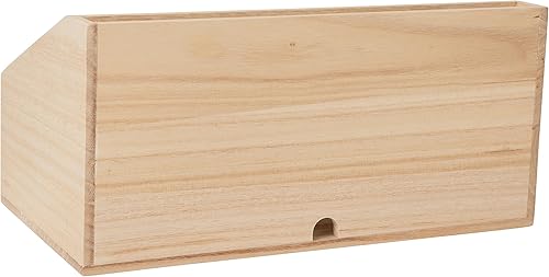 Miniatura 5 de Martha Stewart Weston - Organizador de escritorio de madera con compartimento inferior abierto, organizador de almacenamiento multiusos de madera de