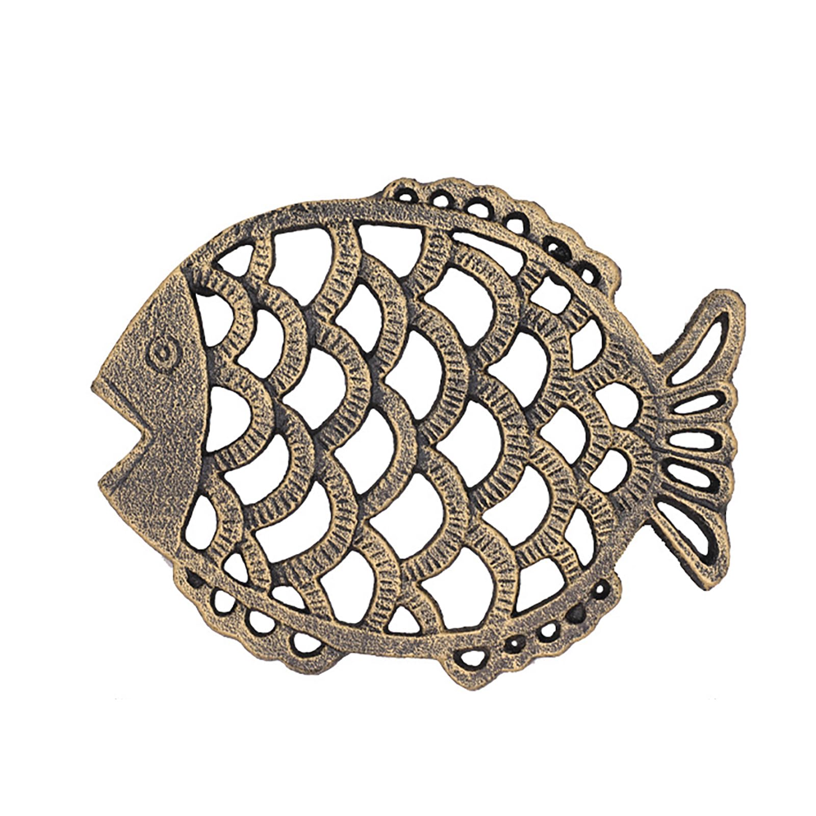 Elnwnnkc Fish Pad Iron Art Placemat Nonslip Trivet Decorative Place Mat Cooking Accessories Kitchen Table Decoration Nonslip Trivet