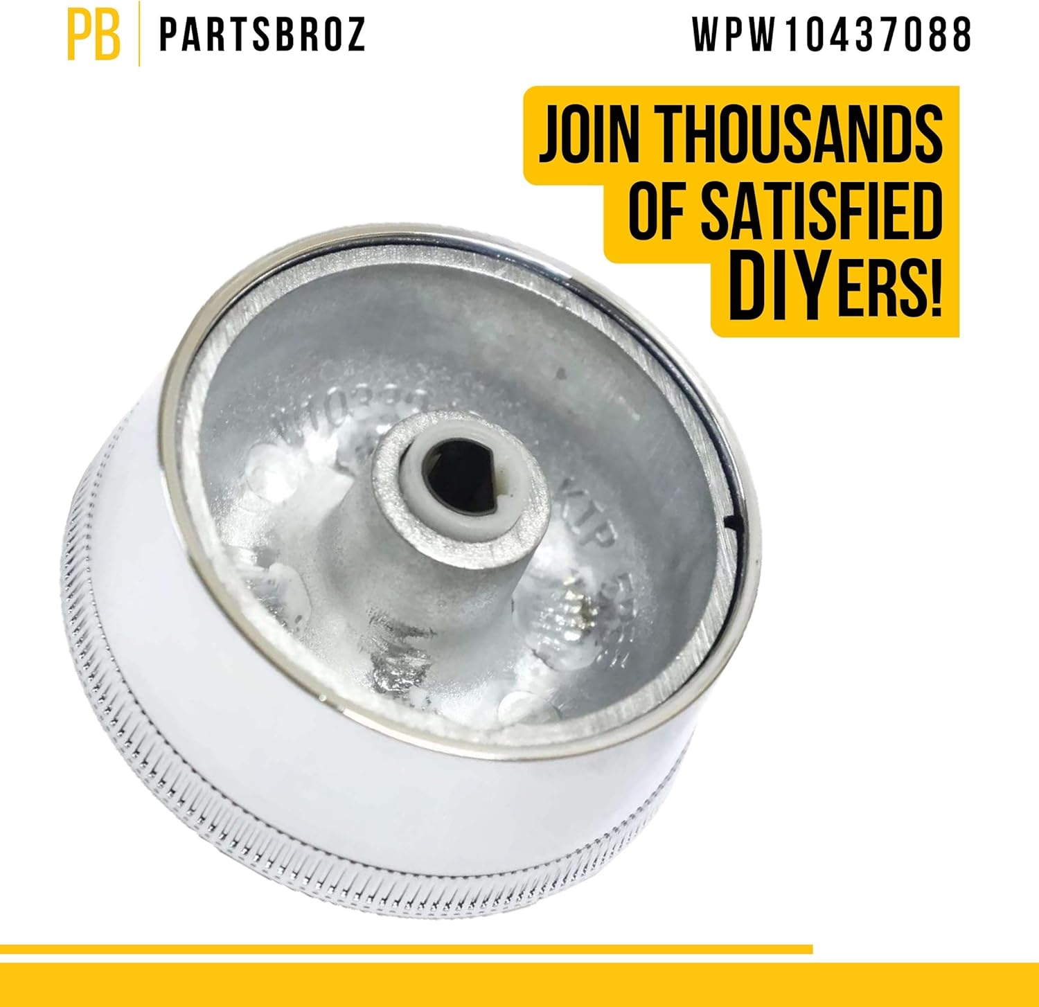 PartsBroz WPW10437088 W10437088 Control Knob - Compatible with Whirlpool Range - Replaces AP6021400 3020323 PS11754724 Ultra Durable Replacement Repair Parts