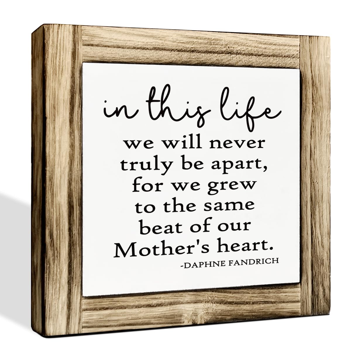 Home Decor Signs, Decorative Wooden Box Sign, Farmhouse Twins Signs, Grieving Sibling Decor, Birthday Gift for Sister or Brother, In This Life We Never Truly Be Apart Sign, 5.9×5.9 inches