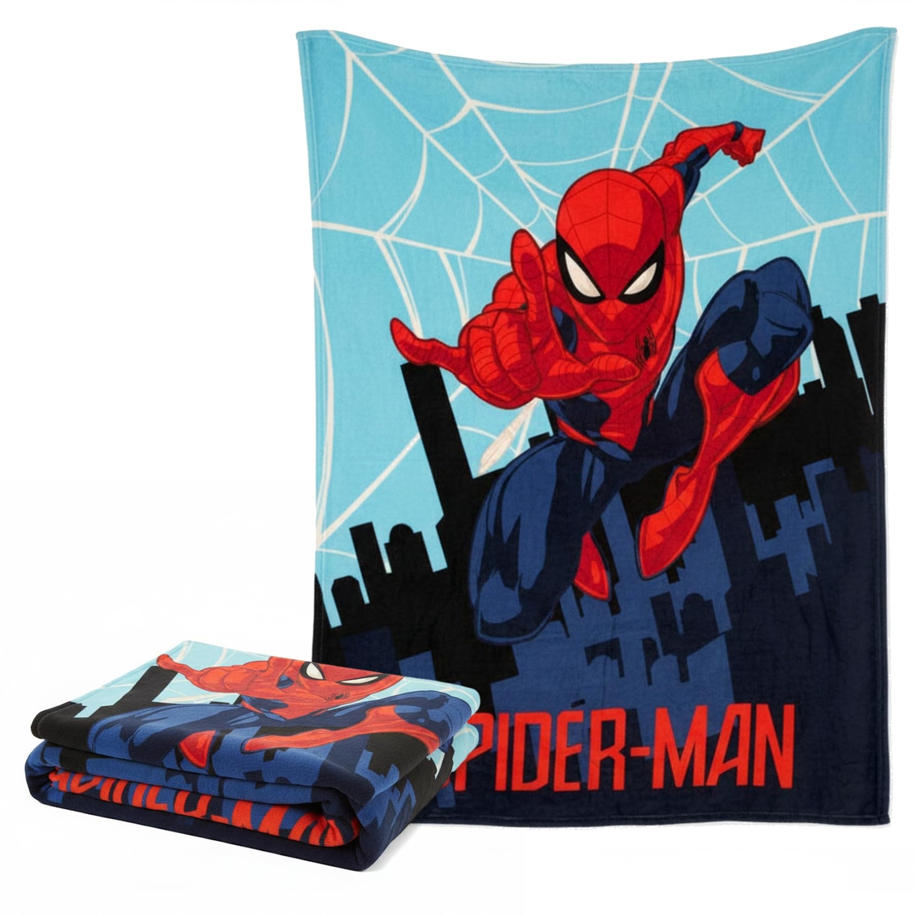 Manta Infantil Spiderman 160 x 130 cm - Manta Suave y Ligera para Niños y Niñas, Tacto Cálido, Agradable y Muy Confortable, Ideal para Cama o Sofá