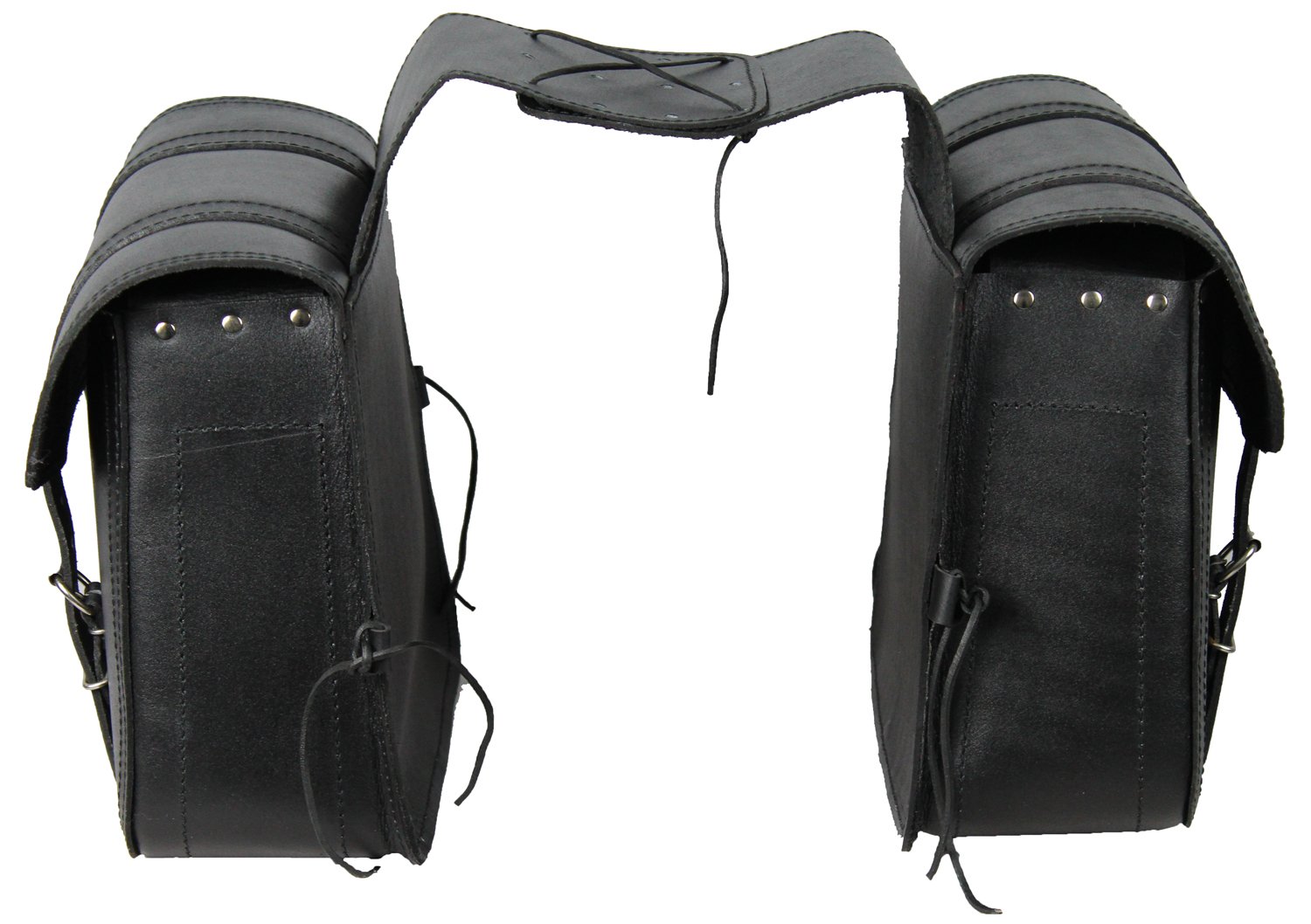 Sacoches De Selle Moto En Cuir – JMB – 2 Pièces – Noires – Neuves