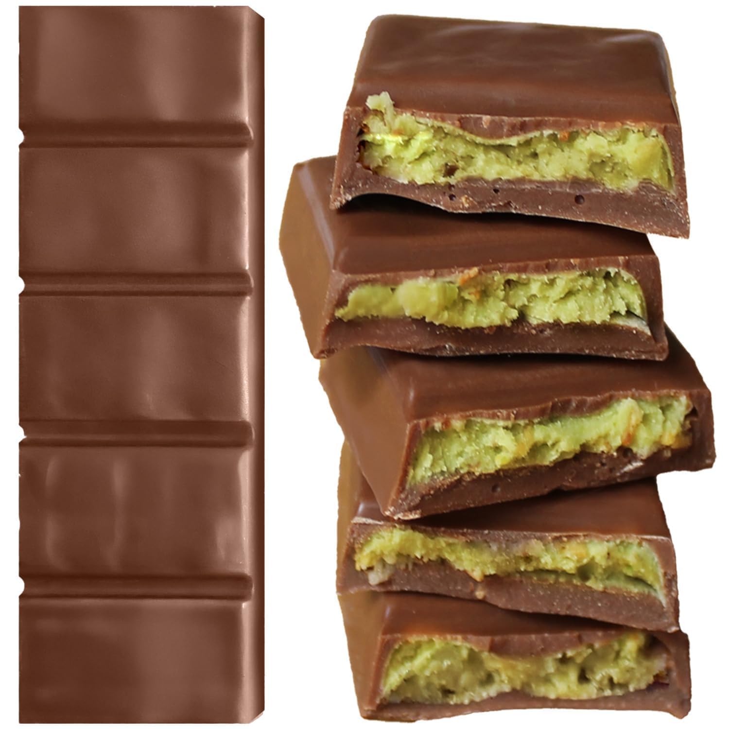 Dubai Kunafa Pistachio Chocolate Bars – Pack of 48 (27g Each) – Dubai Chocolate with Shredded Phyllo Dough – Freshly Made, 2.86 lbs – Ideal Gift for Holidays, Birthdays, Corporate Events & Celebrations
