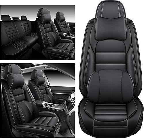 Miniatura 9 de Bitablue Fundas de asiento para Chevrolet Chevy Aveo 2004-2011, funda de asiento de automóvil de piel sintética, compatible con bolsa de aire,