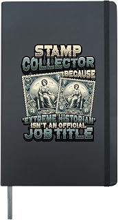 Stamp Collecting History Stamp Collector Hardcover Journal, Black