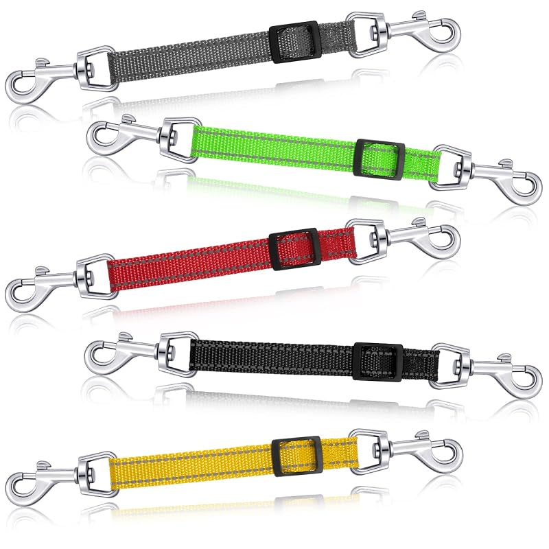 Conector de segurança refletivo para coleira de cães Saintrygo ajustável, pacote com 5