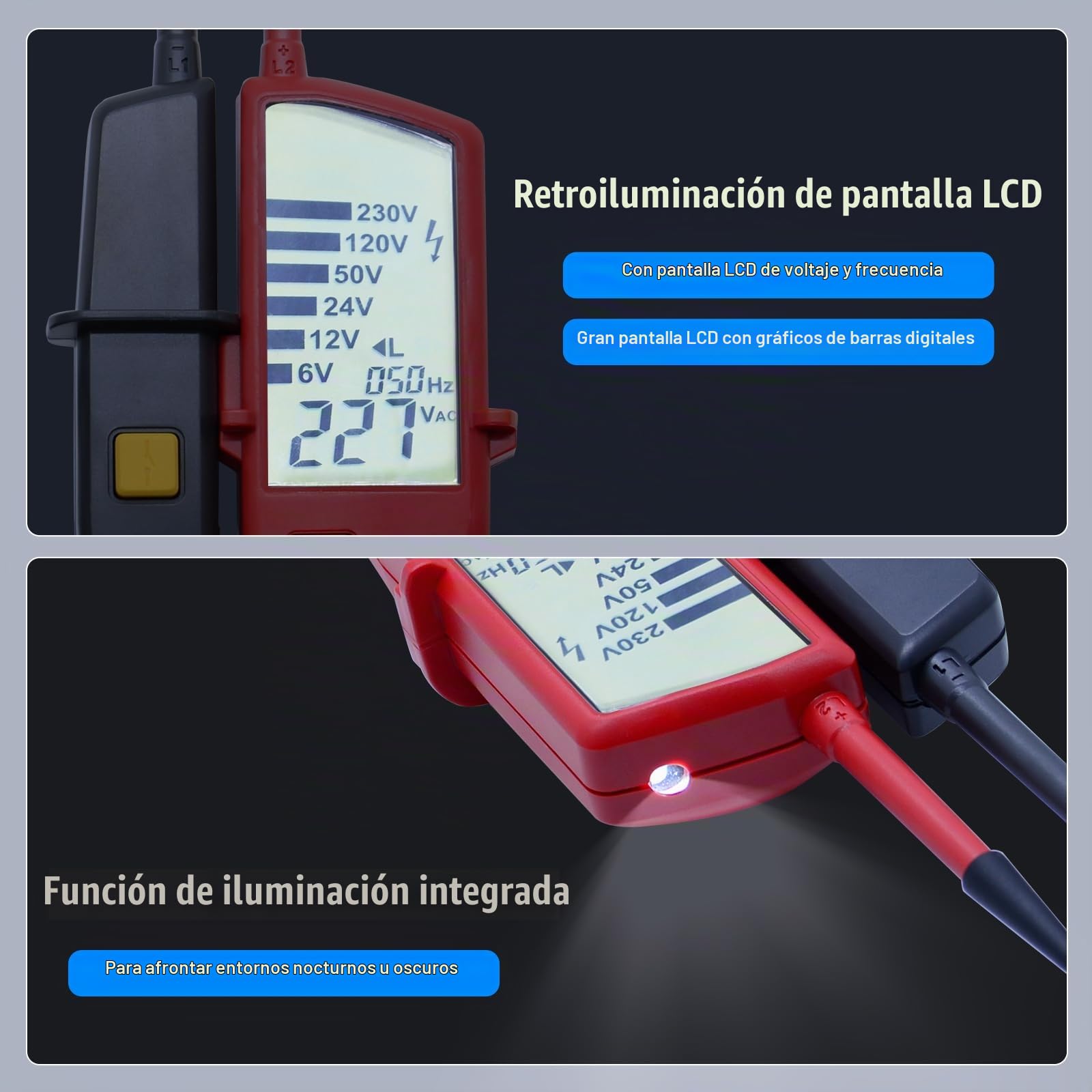 UNI-T UT18D Voltage And Continuity Tester Auto Range Volt Detectors Pen Date Hold/LED/LCD Display Digital Multimeter