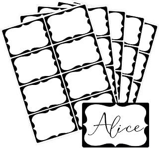 Black Name Tags,2"x 3" Name Tag Stickers with Black Border 200 Pcs Adhesive Name Tags Sticker Name Badges Labels for Christmas, School, Office, Home, Party, Conferences