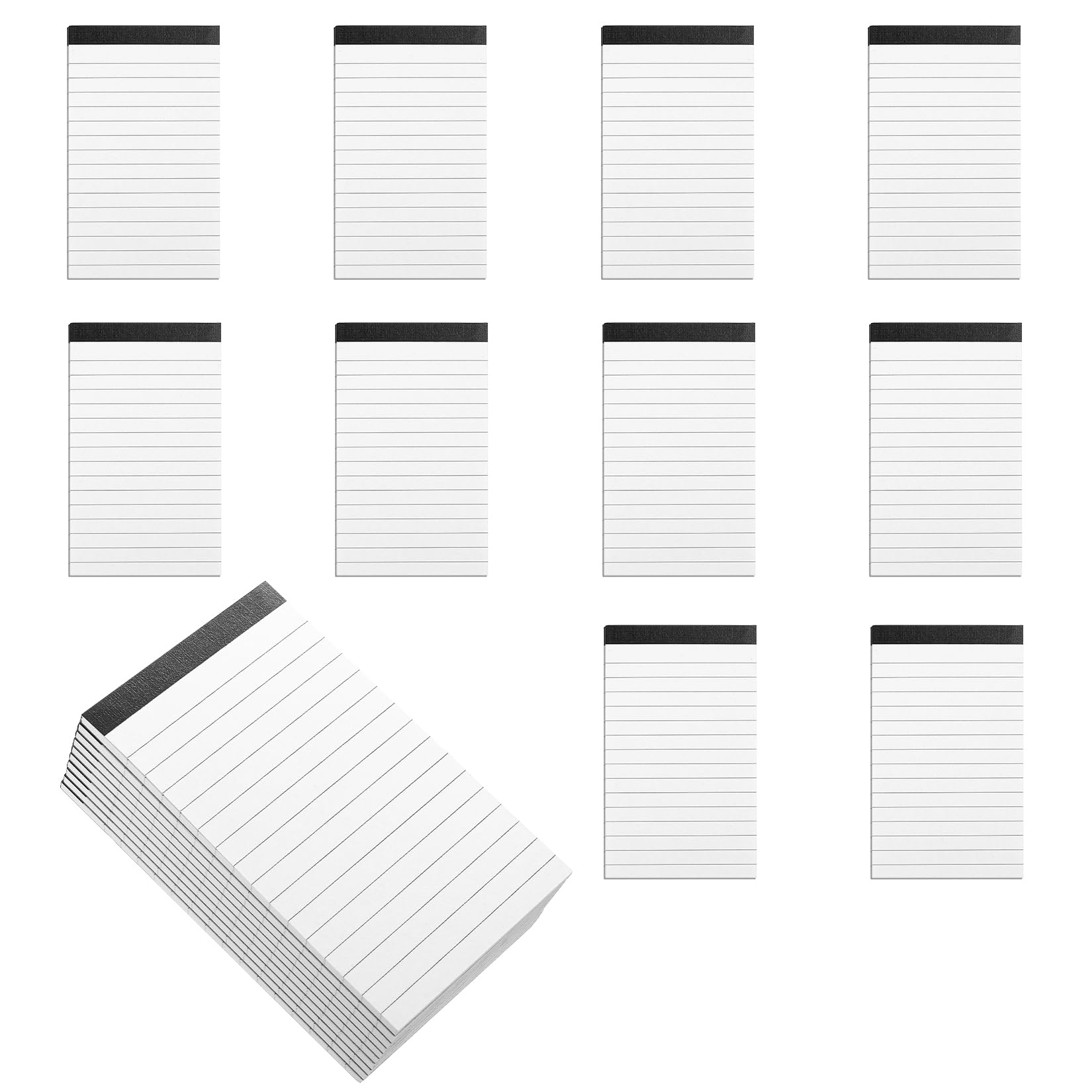 Lot de 10 blocs-notes A7 ligné - Carnets de courses - Planificateur hebdomadaire 30 feuilles